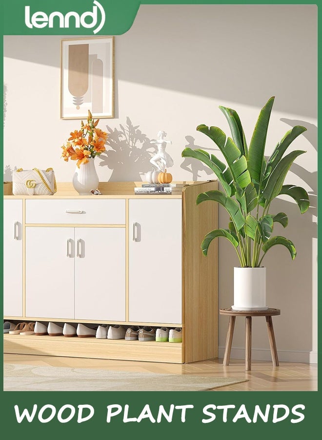 لينند 3 حزمة النبات الخشبي يقف في الأماكن الداخلية ، وقف نبات واحد لأواني 15-30 سم ، مقعد نبات حديث في منتصف القرن ، وقف نبات طويل للنباتات الكبيرة مناسبة تمامًا لغرفة المعيشة ، الشرفة ، المكتب - Image 5